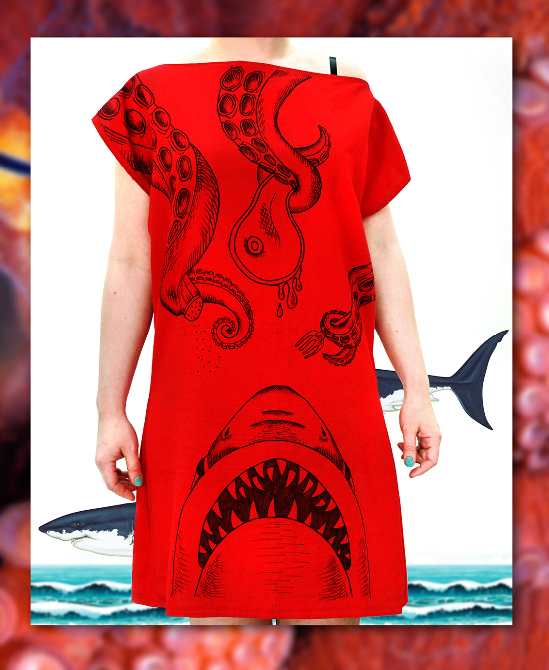 Octopus and shark dress